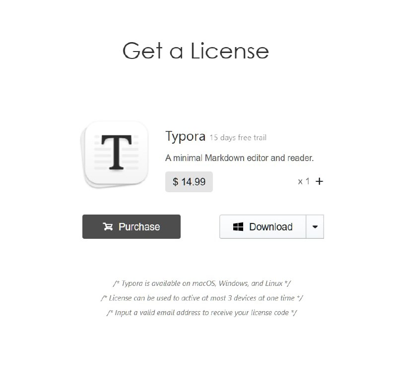著名 Markdown 编辑器 Typora 发布 1.0 正式版并开启付费每一个许可证 14.99 美元, 支持最多三台设备上使用, 以电子邮箱加激活码形式验证付费; 1.0 正式版后可试用 15 天, 购买许可证后 30 天支持退款.就大版本更新是否需要重新购买页面上信息显示这还没有决定.from: Typora Store #news频道投稿：@zaihuabot关注频道：@TestFlightCN附录:Typora 1.0(更新日志): 