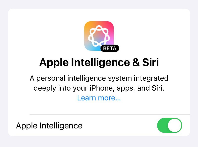 iOS 18.2 Beta 3 封杀了破解使用Apple Intelligence的方法，Nugget 等工具已经无法使用此前可以通过Nugget在不支持地区销售机型和不受支持的设备上启用 Apple Intelligence，而在最新Beta版中苹果已经修复该漏洞，无法再绕过限制启用 Apple Intelligence