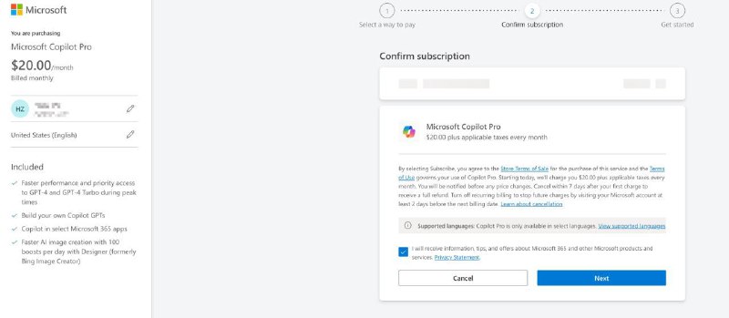 微软 Copilot Pro 个人版 20刀每个月！