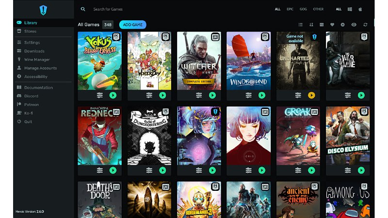 Heroic Games Launcher：开源第三方Epic、GOG和Amazon 游戏启动器，支持 Linux、Windows和 macOS 平台#开源项目推荐Heroic Games Launcher 是一款适用于 Linux、 Windows 和 macOS 的开源 Epic、GOG和Amazon 游戏启动器，也可以在 SteamDeck 上使用