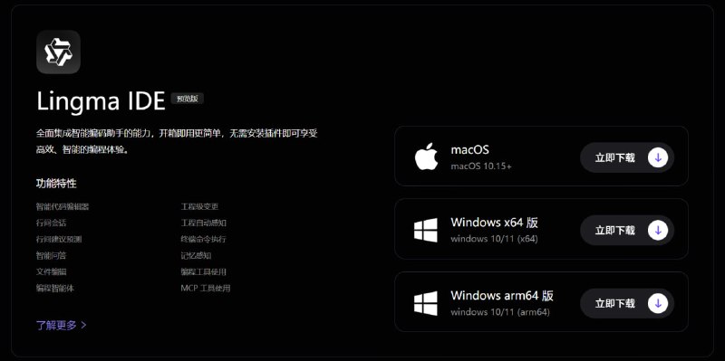 阿里 Lingma IDE上线支持macOS和Windows，目测为VS Code改