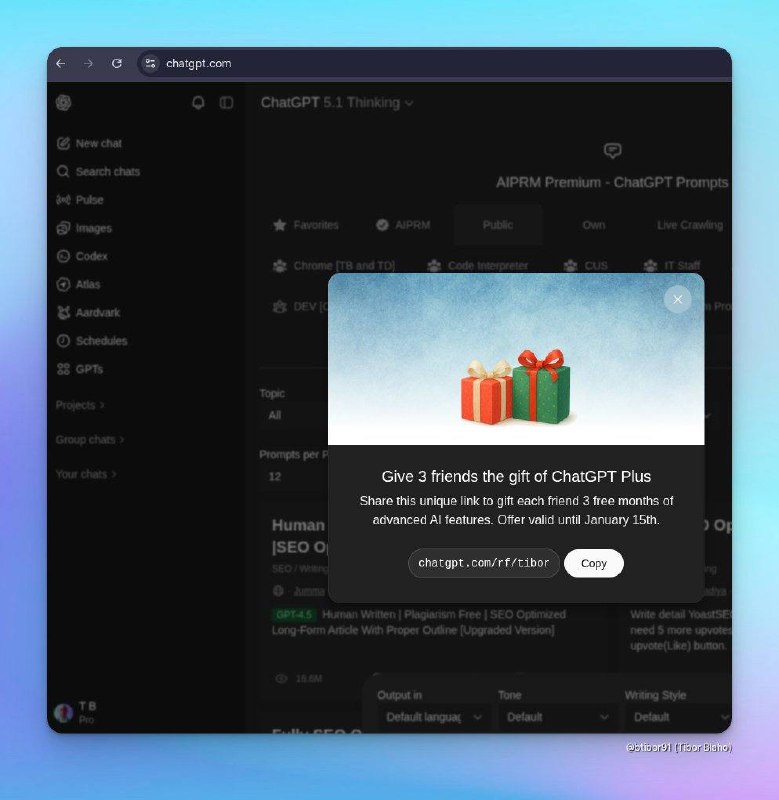  OpenAI 筹备 ChatGPT Plus 假日推荐活动OpenAI 正在筹备一项 ChatGPT Plus 假日推荐活动