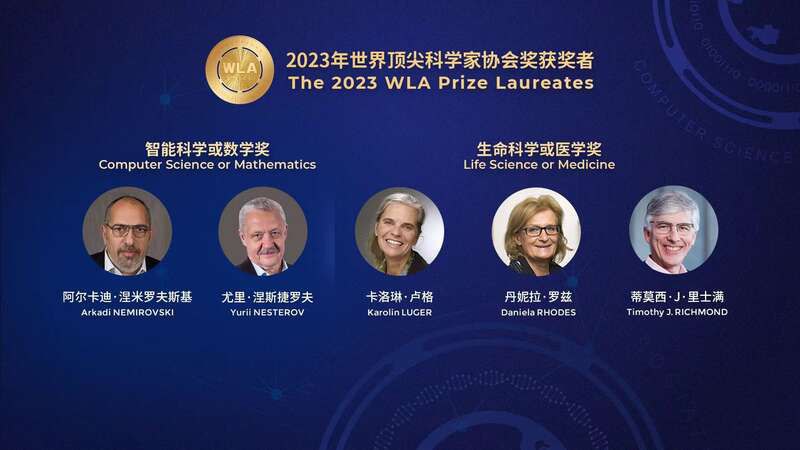 2023年世界顶尖科学家协会奖获奖者名单揭晓“智能科学或数学奖”授予美国佐治亚理工学院工业与系统工程学院讲席教授阿尔卡迪·涅米罗夫斯基（Arkadi Nemirovski）和比利时法语鲁汶大学运筹学与计量经济学中心、数学工程系名誉教授、高级科学研究员尤里·涅斯捷罗夫（Yurii Nesterov），“表彰他们在凸优化理论方面的一系列开创性工作，包括自协调函数和内点法的理论、优化的复杂性理论、加速梯度算法设计以及在鲁棒优化方面的方法论进展等”