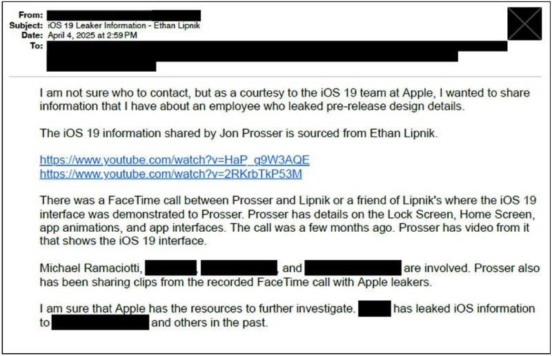 苹果公司起诉知名爆料者 Jon Prosser 窃取商业机密苹果公司已正式起诉知名爆料者 Jon Prosser，指控其窃取与 iOS 26 相关的商业机密