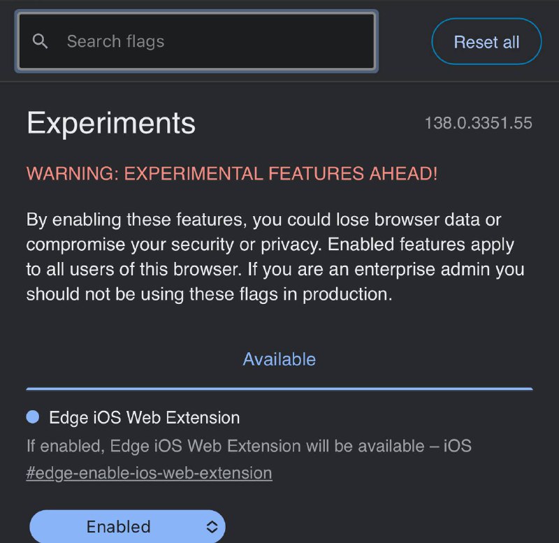 Microsoft Edge iOS 版测试原生扩展功能微软继在 Android 版 Edge 推出扩展功能后，现已在 iOS 及 iPadOS 版本进行原生扩展支持测试