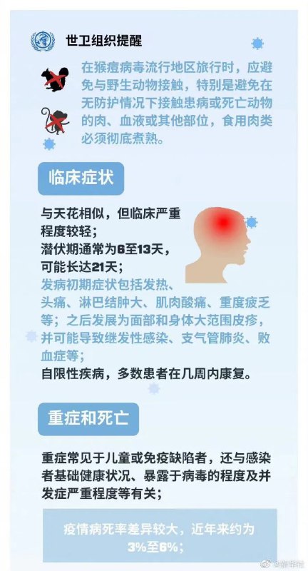 一些关于猴痘的科普1. 猴痘≠天花，请不要担心2. 人际传播不易发生3. 疫苗在路上了所以各位戴好口罩，尊重当地防疫政策即好，无需恐慌