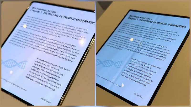 三星在 CES 2026 展示无折痕可折叠屏幕，或用于 iPhone Fold三星在 CES 2026 展会上展示了一款无可见折痕的可折叠显示屏（左图）