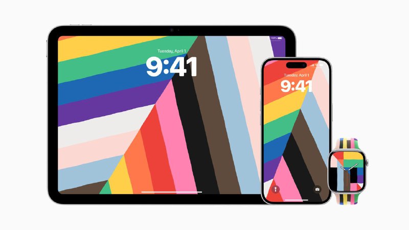 Apple 宣布推出 2025 彩虹系列：全新表带、表盘与墙纸同步亮相Apple 今日推出全新 Apple Watch 彩虹版运动型表带，并为 iPhone、iPad 和 Apple Watch 推出配套“彩虹和谐”墙纸与表盘