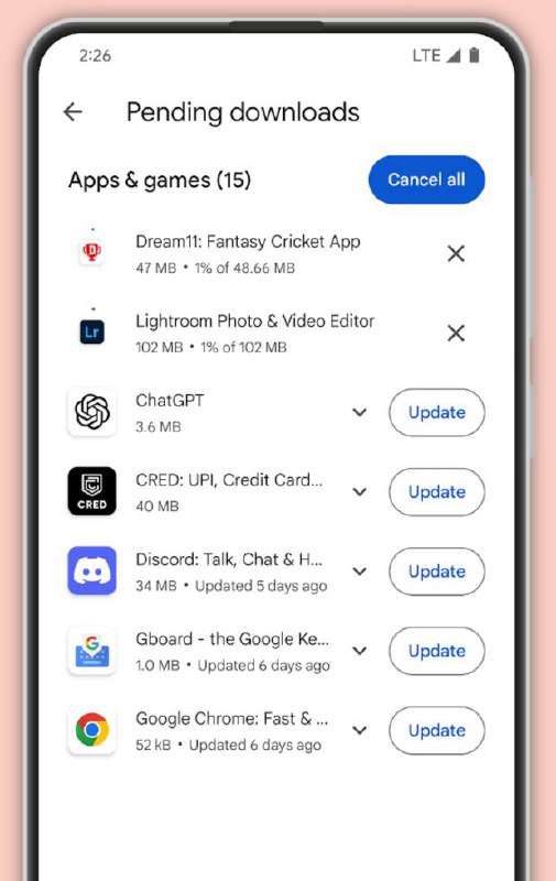 Google Play 商店再次开放并行下载功能Google Play一直无法同时下载多个应用程序，Reddit 上有各种旧帖子和三四年前的 Play 商店界面的屏幕截图，显示了并行下载安装的功能，但只是内测从未正式上线
