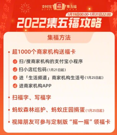 2022集五福将在1月19日0点 开始