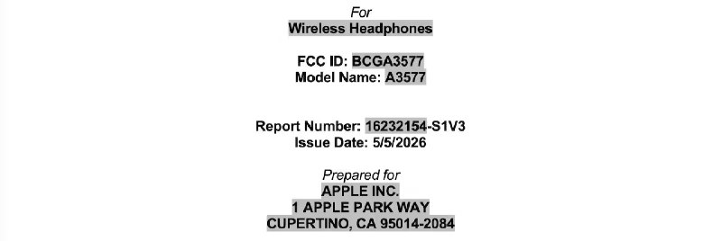  FCC 文件曝光苹果未发布头戴式蓝牙耳机美国 FCC 数据库近日出现一款苹果未发布的蓝牙耳机，型号 A3577