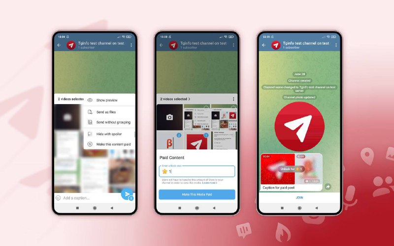 频道中的付费帖子Android 版 Telegram 的 Beta 版推出了发布订阅者仅在支付星币后才能查看的照片和视频帖子的功能