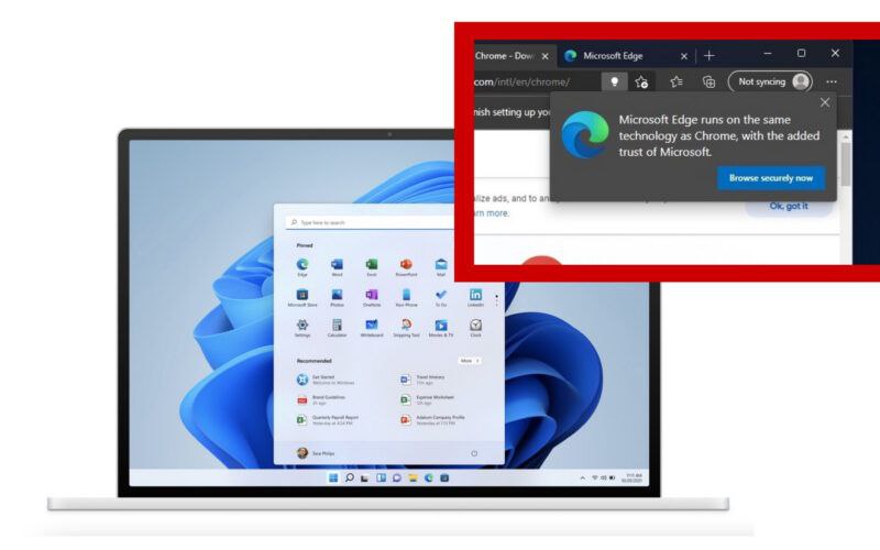 Microsoft 为了让用户尽量使用 Edge，当用户访问 Chrome 网站时，Microsoft Edge 会显示「警告讯息」