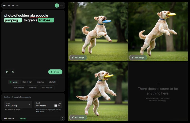 Google 已开放首批 Imagen 3 测试Imagen 3 是 Google ImageFX 项目的最新模型, 相比较 Imagen 2 拥有更广泛的理解, 更高质量的图片与文字渲染.经过测试, Imagen 3 在现实, 艺术与动漫类中的表现均有较大的进步. 能够更加准确的画出提示词所描述的内容.然而 Google 一直以来极其严格的审核系统导致较多提示词无法生成或需要多次修改, 并且生成出来的图片也会进行二次审核, 并隐藏违规图片.如果曾经参加了 Imagen 2 的测试, 您可以查看邮箱是否收到了第一批测试邀请. 或评论区可以发布一些提示词, 我可以帮助生成一些.☘️ 关注频道 @ZaiHuaPd📮 投稿爆料 @ZaiHuabotGoogle 已开放首批 Imagen 3 测试Imagen 3 是 Google ImageFX 项目的最新模型, 相比较 Imagen 2 拥有更广泛的理解, 更高质量的图片与文字渲染.经过测试, Imagen 3 在现实, 艺术与动漫类中的表现均有较大的进步. 能够更加准确的画出提示词所描述的内容.然而 Google 一直以来极其严格的审核系统导致较多提示词无法生成或需要多次修改, 并且生成出来的图片也会进行二次审核, 并隐藏违规图片.如果曾经参加了 Imagen 2 的测试, 您可以查看邮箱是否收到了第一批测试邀请. 或评论区可以发布一些提示词, 我可以帮助生成一些.☘️ 关注频道 @ZaiHuaPd📮 投稿爆料 @ZaiHuabot