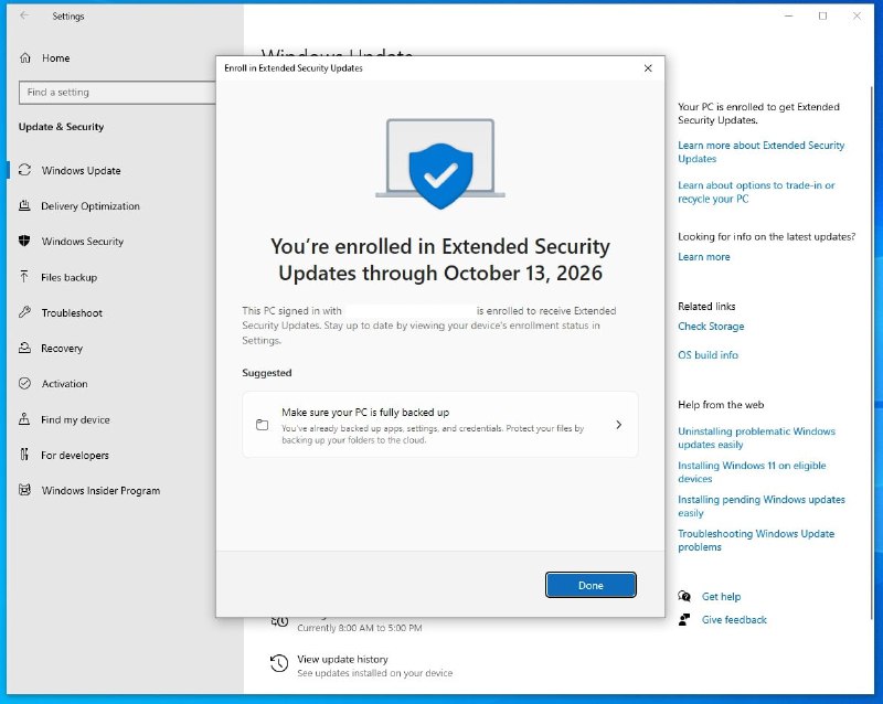 微软为Win 10 用户推出Win10 ESU计划 但必须绑定Microsoft账户微软为不想放弃Windows 10但又想保持系统安全的用户推出扩展安全更新（ESU）计划