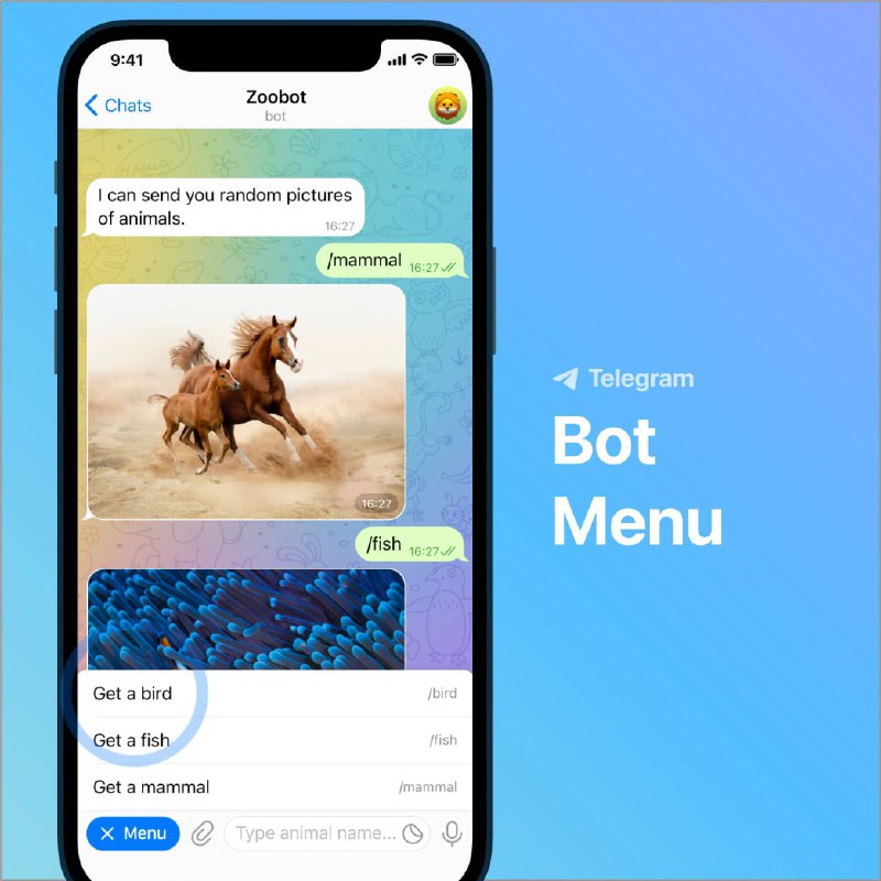 Telegram 支持机器人菜单