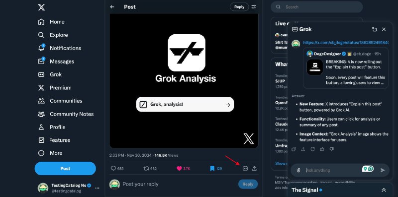 Grok帖子分析功能全面上线Grok推出的帖子分析功能现已面向所有用户开放