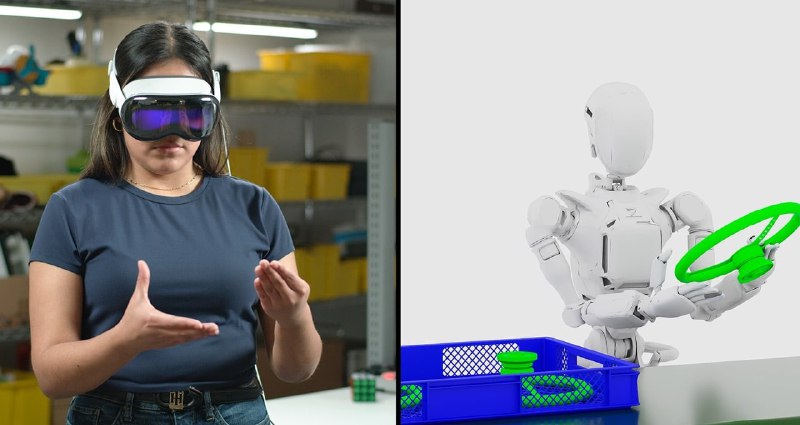 Nvidia携手Apple Vision Pro，助力人形机器人学习新技能在CES展会上，Nvidia CEO黄仁勋发布了GR00T项目的新组件——Blueprint