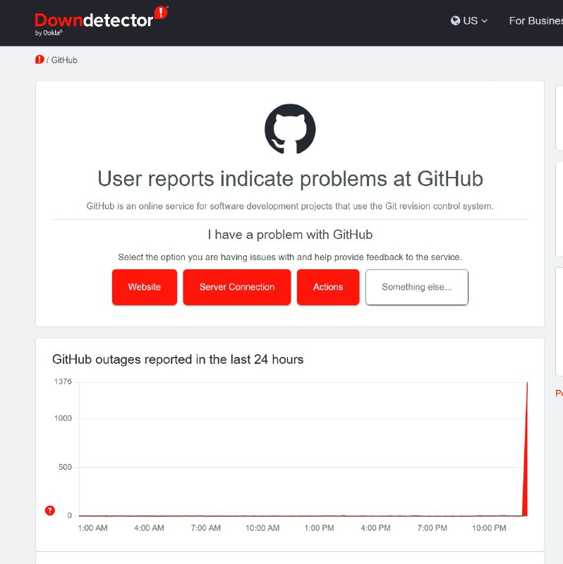  GitHub 发生故障GitHub 服务器发生故障，目前访问官网有概率无法访问
