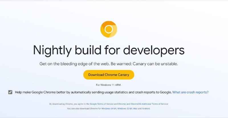 适用于Windows on ARM 设备的原生Google Chrome 浏览器现已推出谷歌发布了 Chrome 的 Canary 版本，为 Windows 64 上的 Arm11 处理器提供本机支持