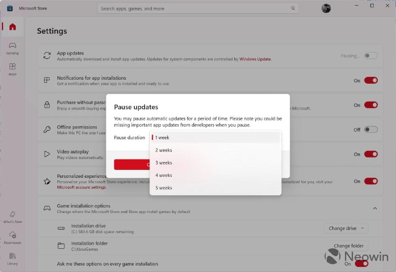 微软商店取消永久关闭应用自动更新功能微软近日更新 Microsoft Store，移除了用户永久关闭应用自动更新的选项
