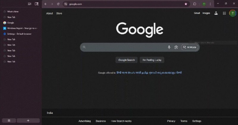 Chrome Canary 桌面版测试垂直标签页功能Google在桌面端Chrome最新Canary版本中加入垂直标签页测试功能