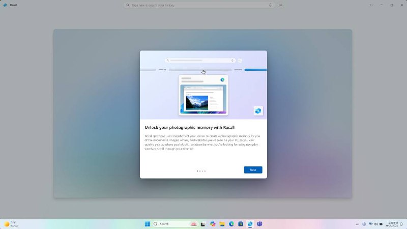 Recall 功能现已在安装 Windows 11 Dev 的 Copilot+ PC 上使用如何设置： 安装此版本后，Recall 和 Click to Do 的模型将开始在后台下载，可以通过 "设置">"Windows 更新"查看下载状态