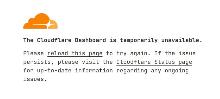 北京时间 2024 年 4 月 24 日 21:25 起，Cloudflare Dashboard 进入不可用维护状态关注频道 @TestFlightCN北京时间 2024 年 4 月 24 日 21:25 起，Cloudflare Dashboard 进入不可用维护状态关注频道 @TestFlightCN