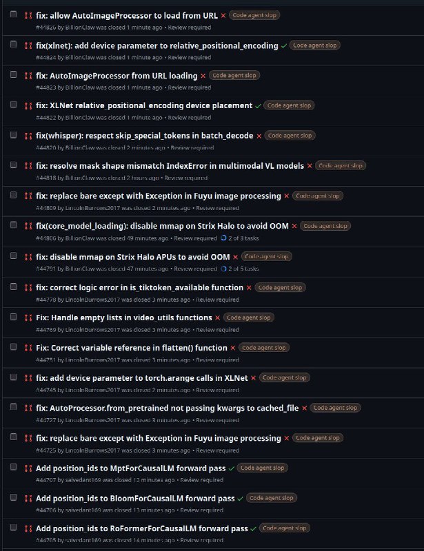 Hugging Face CEO 吐槽其最大开源仓库被 AI 垃圾内容淹没，GitHub 几乎无法使用Hugging Face CEO 发文称，其最大的开源仓库正被 AI 垃圾内容淹没，GitHub 几乎变得无法使用，新的 pull request 平均每 3 分钟就会出现一次