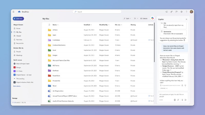 微软正式宣布 Copilot in OneDrive微软在技术社区正式分享了 Copilot in OneDrive 的所有功能，并宣布 Copilot in OneDrive 功能将于 4 月底向学生和工作账户推送