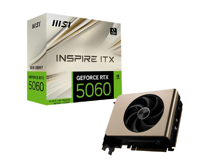 微星准备推出紧凑型GeForce RTX 5060 8GB INSPIRE ITX显卡微星即将推出一款ITX尺寸的GeForce RTX 5060 8G INSPIRE ITX显卡